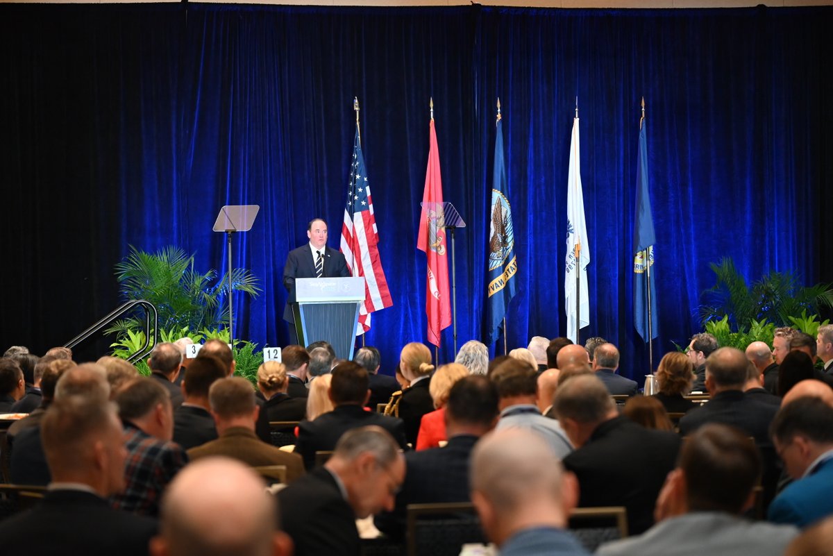 NavyLeagueUS's tweet photo. In one of his first public appearances since confirmation, the 79th Secretary of the Navy, the Honorable John C. Phelan, took the stage and addressed attendees about his vision for the Department of the Navy. Secretary Phelan shared his priorities for the Department, including ways to revitalize U.S. shipbuilding, strengthen warfighting culture and recruit America’s best and brightest, along with taking questions from the crowd. Thank you, Secretary Phelan, for jumpstarting the final day of Sea-Air-Space 2025!