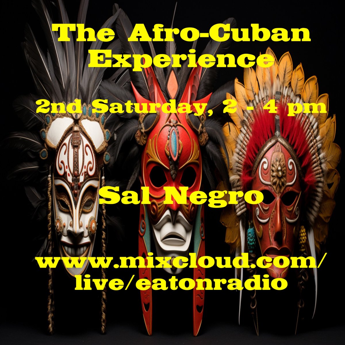 Come through this Saturday, 4/12/2025, with THE AFRO-CUBAN EXPERIENCE on Eaton Radio. With your host Sal Negro from 2-4 pm EST &amp; 11 am - 1 pm PST. 
mixcloud.com/live/eatonradio
 #salnegro #TheAfroCubanExperience #eatondc #eatonradio #afrobeats #afrohouse #latinhousemusic  #housemusic