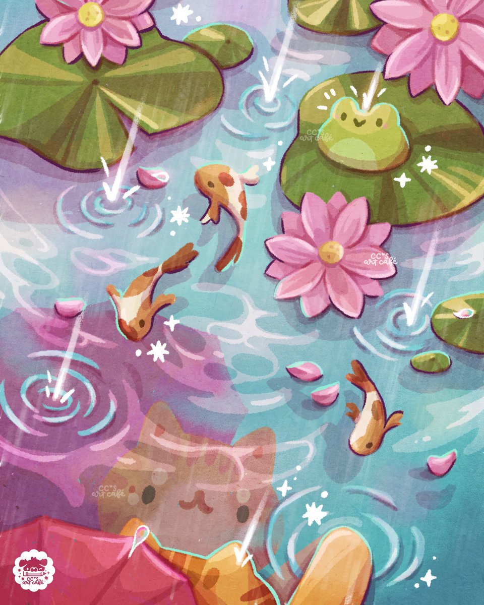 A rainy day at the lotus pond ☔️🌸