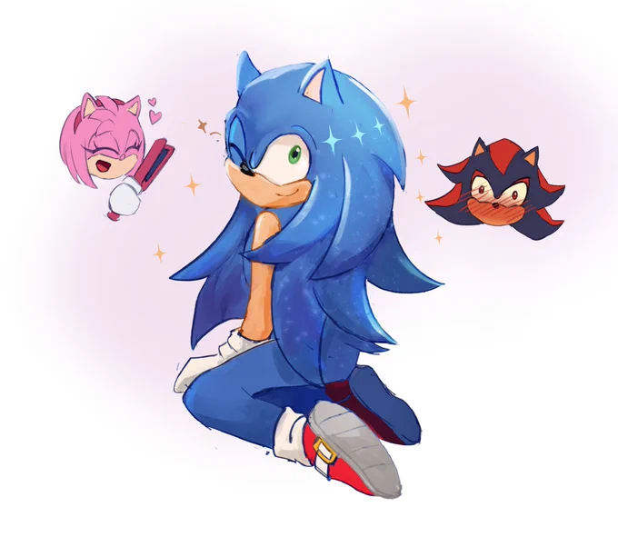 me think about Sonic with straightened quills lowkey #sonadow