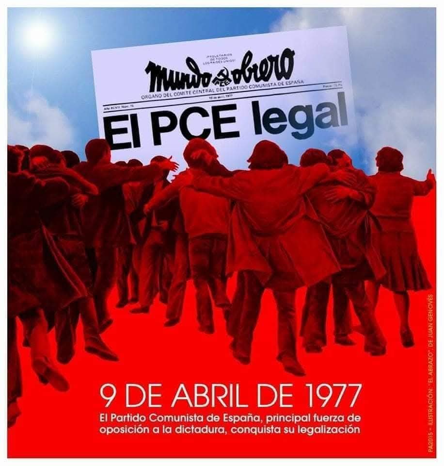 📝Hoy se cumplen 48 años de nuestra legalización tras la dictadura franquista.

✊ Seguimos luchando para garantizar los derechos y el poder real de la mayoría social trabajadora <a href="/elpce/">Partido Comunista de España 🇵🇸</a>

¡Comunismo es democracia!

🔻Mi partido, mi lucha, mi vida.