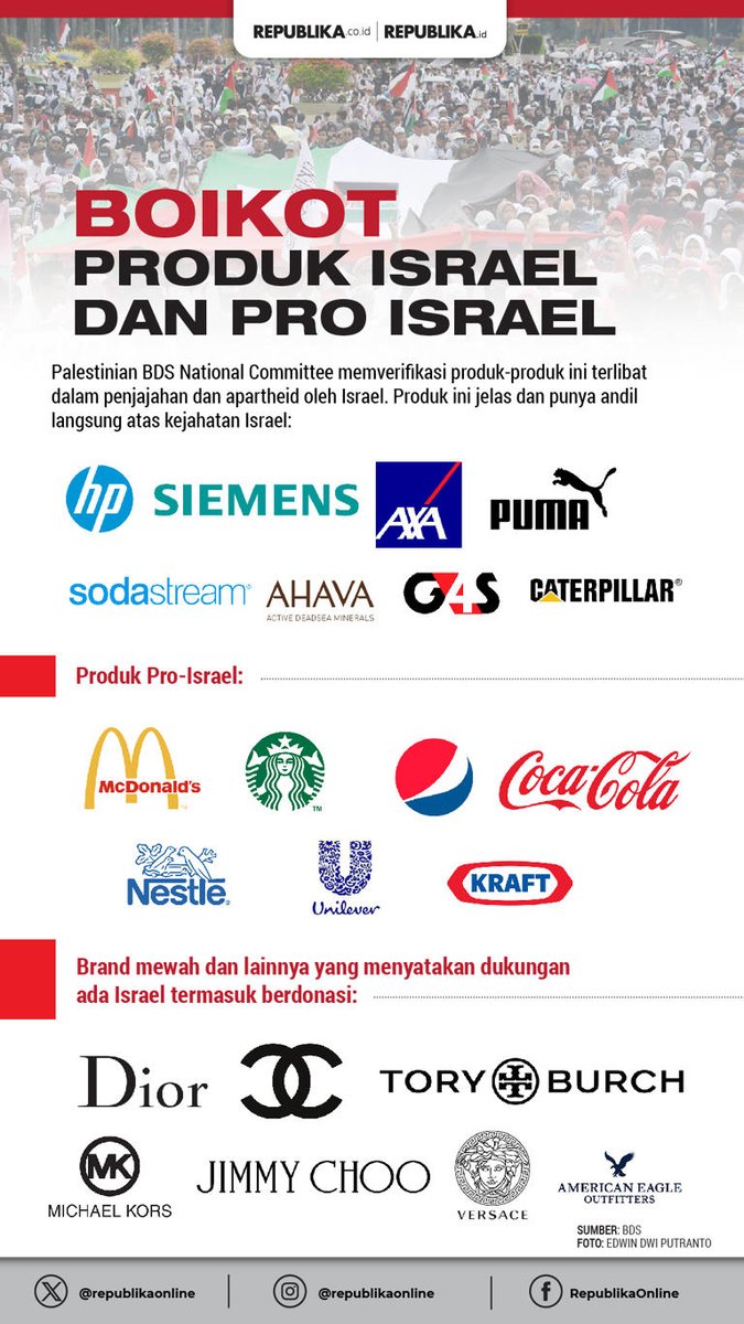 tometiju's tweet photo. jangan lupa kita masih tetep boikot produk-produk ini. saudara kita di palestina bener" masih diserang sama israel guyss yuuu kita bantu lewat boikot ini🥹🍉 https://t.co/LTqaztrX8F