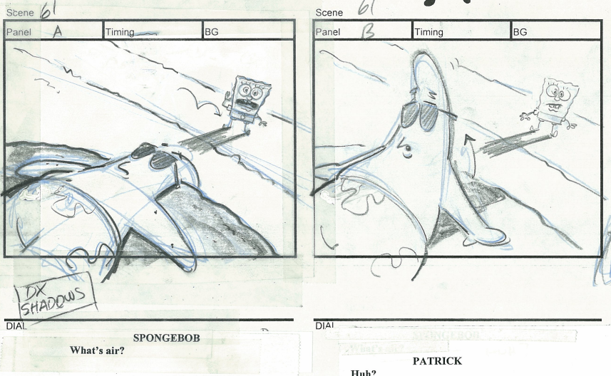 Storyboard drawings from the episode "Tea at the Treedome."