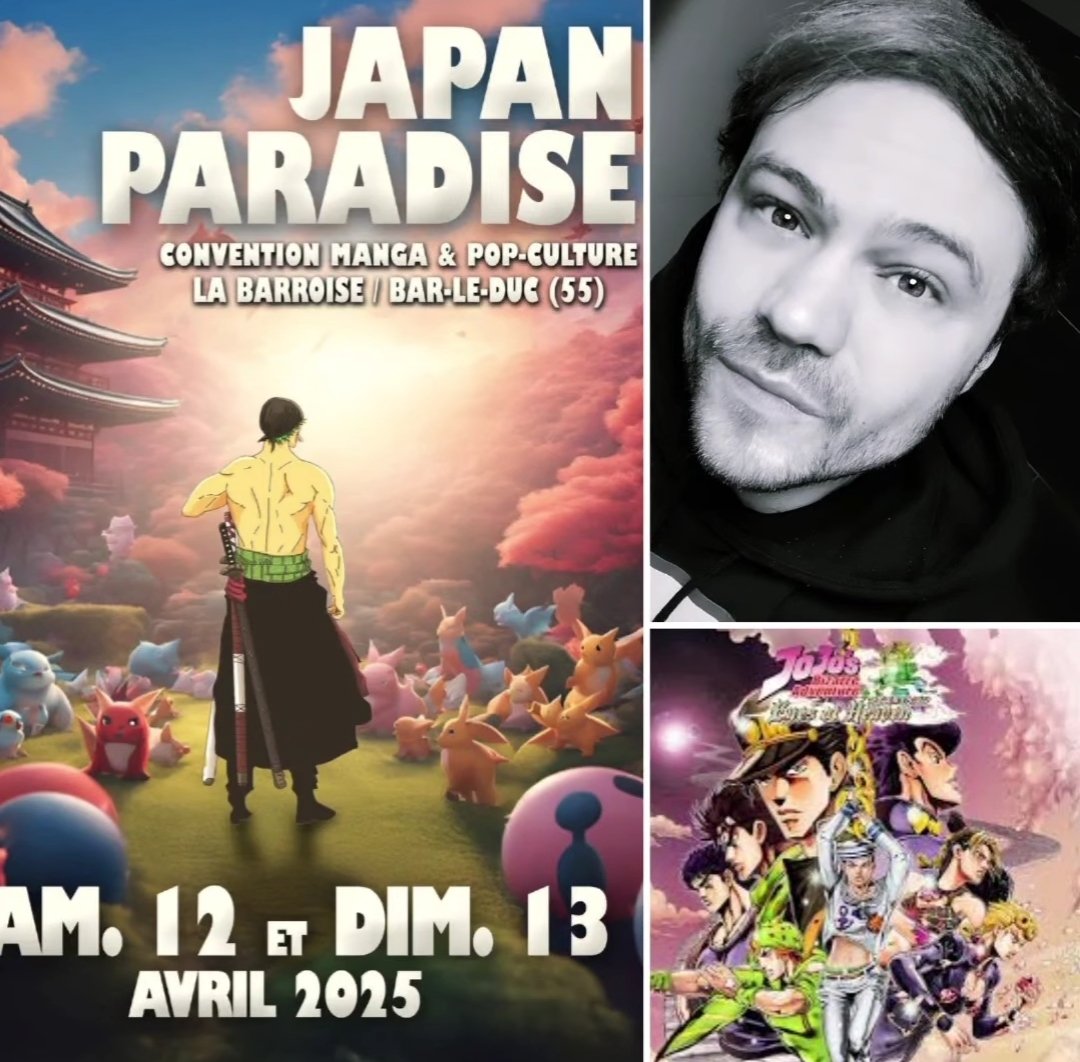 Ce week-end, les 12 et 13 avril, j'ai l'honneur d'être invité à la convention JAPAN PARADISE à Bar-Le-Duc. Si vous êtes dans le coin venez me dire bonjour ! 🤩
#JJBA #Blackclover #FairyTail #scream #vf #touchepasmavf