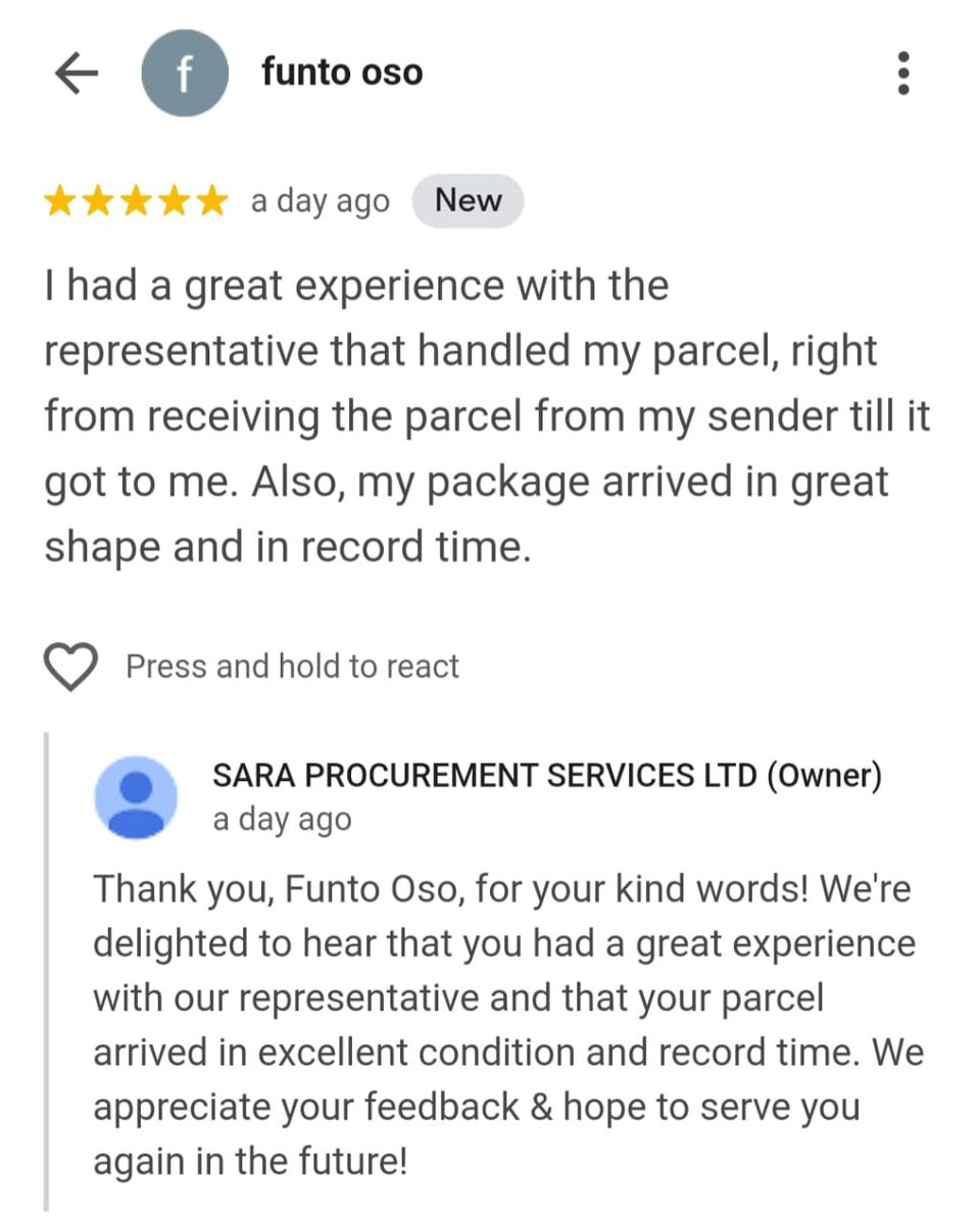 SaraProcure's tweet photo. 🌟🌟🌟🌟🌟 as always!!!! 

Customer satisfaction remains our priority.

Thank you for always choosing @SARAProcure

.
.
.
Remember, SARA is always available to SERVE YOU.

#saraprocurement #sara #procurement #chinatolagos #shipping #importation #procurementagent #airfreights #supplychain
