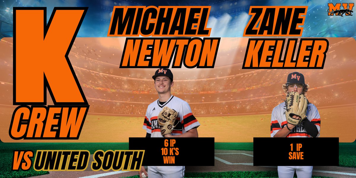 MVPnthrBaseball's tweet photo. Michael Newton and Zane Keller are earning our #KCrew award for the win vs United South. @MVISD @HighSchoolMV https://t.co/jvwxmUphNf