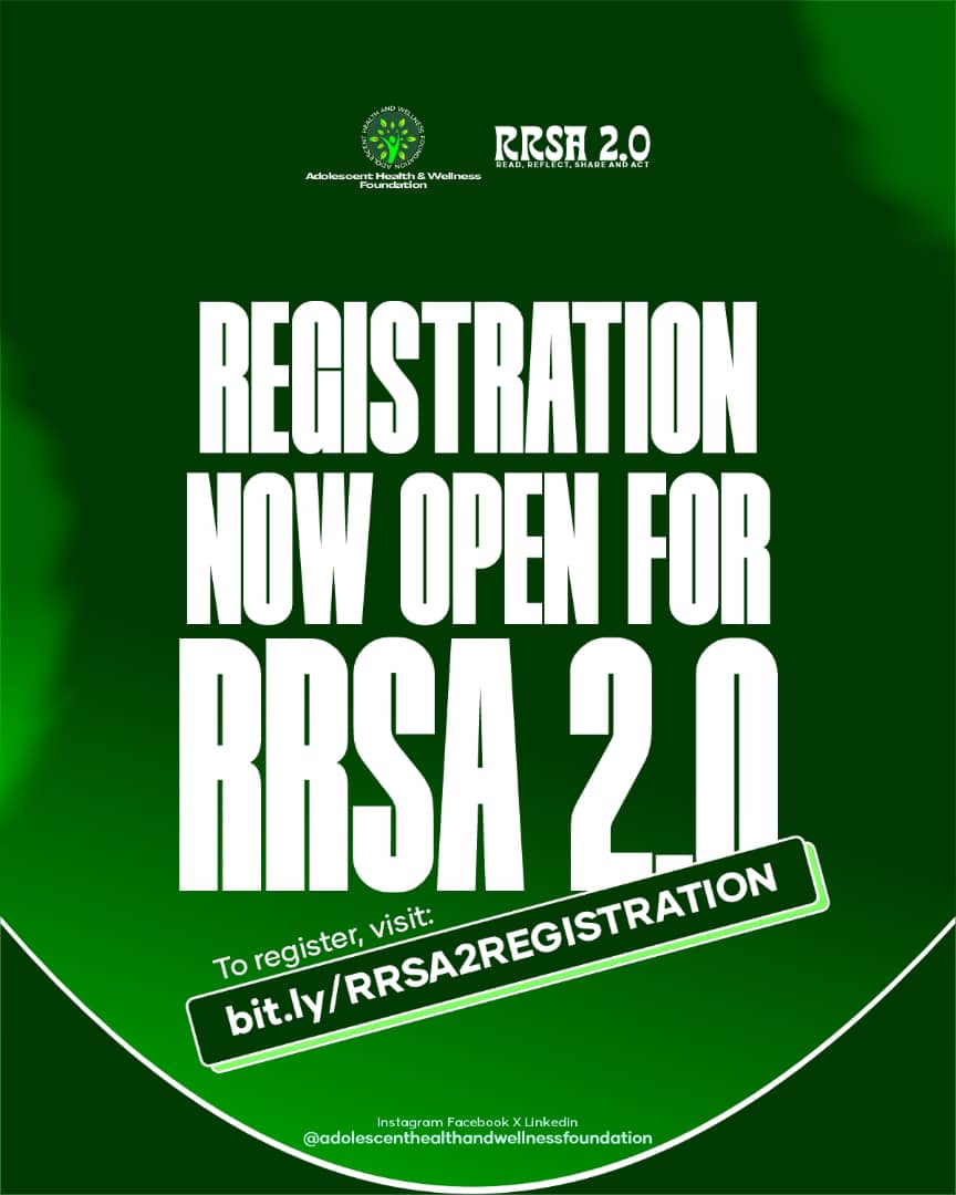 adolescenthwf's tweet photo. Calling all adolescents and young people!

Interested in participating in RSSA 2.0?

 Click on the link below to secure your spot:
👇🏾
https://t.co/WVI1KamOAd

Limited slots are available! 

Registration closes on April 14 

Register Now! https://t.co/87Nnyss1Rs