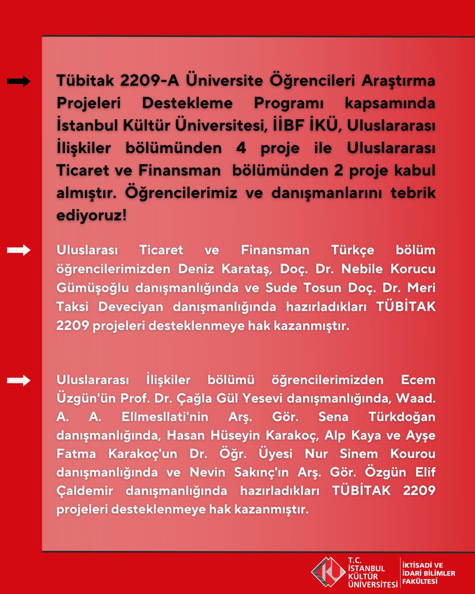 Öğrencilerimizi ve danışman hocalarımızı tebrik ederiz .