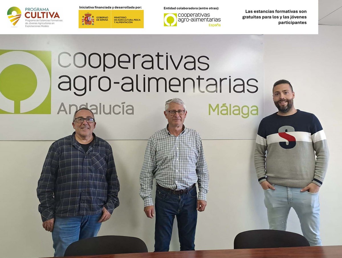 CoopsAgroAND's tweet photo. 🔝Francisco Manuel Lucena ha visitado #coopsAgroAND en Málaga, como parte de su estancia del #ProgramaCULTIVA24 en #Casarabonela, #Málaga. El joven ultima su experiencia en una finca olivarera destinada a la producción, envase y comercialización de aceite.
@mapagob @CoopsAgroES https://t.co/OMh8gg15DR