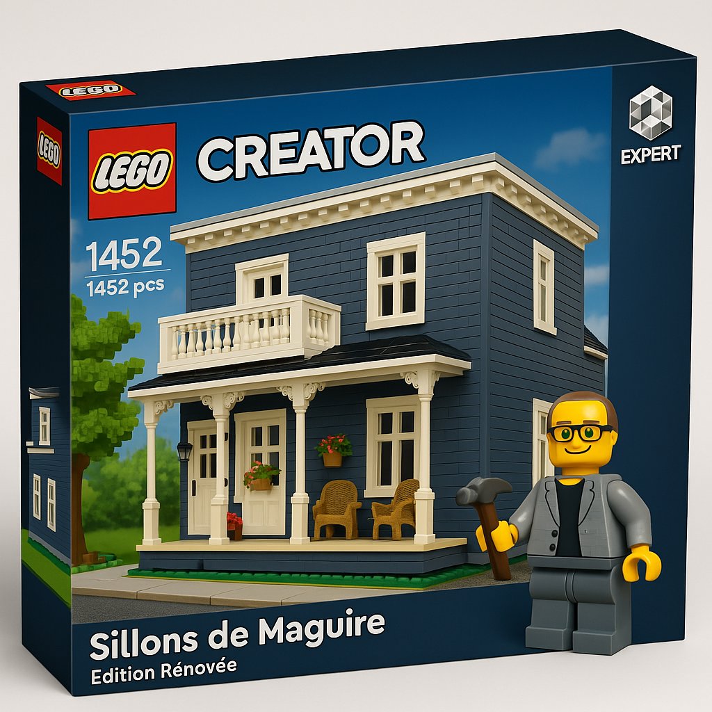 J'ai vu la mode que le monde se crée des figurines style Star Wars d'eux-mêmes avec la génération d'image de ChatGPT. Moi je rénove des maisons. Ça fait plus LEGO.
Cool?