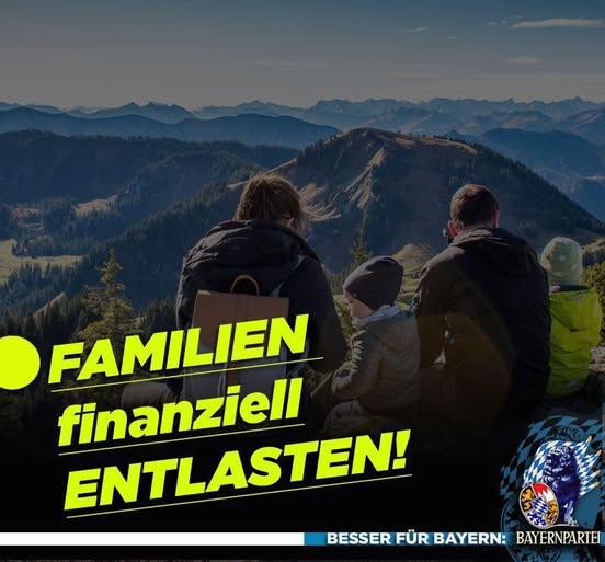 Bayernpartei's tweet photo. Die #Familie ist das Fundament unseres bayerischen Staates.
🔷
Deshalb setzen wir uns für eine finanzielle #Entlastung von Familien ein – insbesondere durch #Steuererleichterungen.
🔷
#BesserFürBayern: BAYERNPARTEI 
🔷 https://t.co/FY1Af2Mh9w