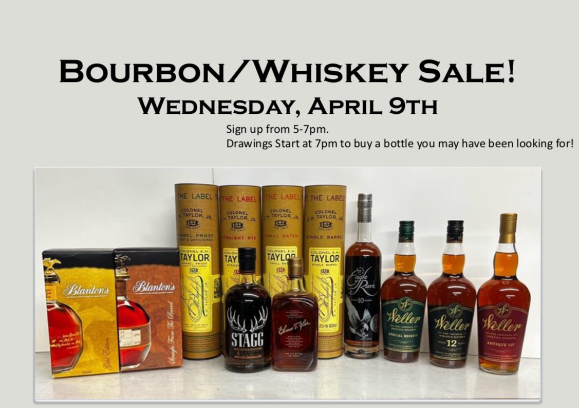Whiskey sale today!!!