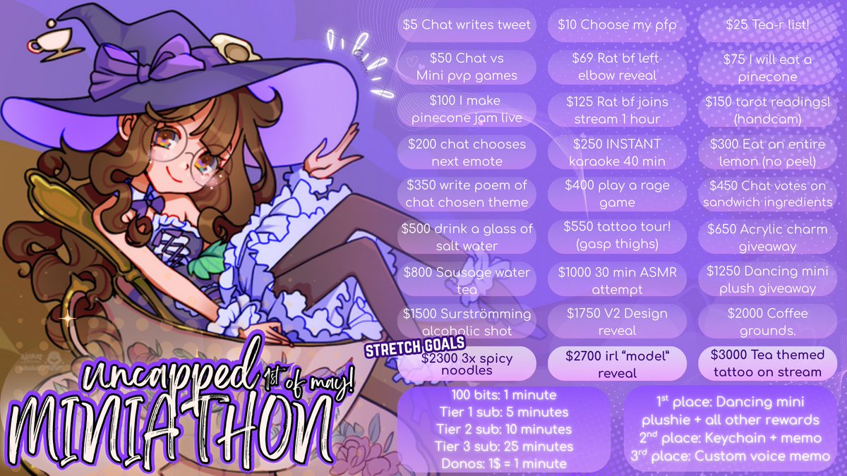 minimalovestea's tweet photo. [𝐀𝐍𝐍𝐎𝐔𝐍𝐂𝐄𝐌𝐄𝐍𝐓]

Hello my dear witches! I am so excited to announce that I'm doing an uncapped subathon starting the 1st of May!

I have so many things planned for us to do together on stream! Let's have fun and make this super memorable!!! https://t.co/9Kfddhql45