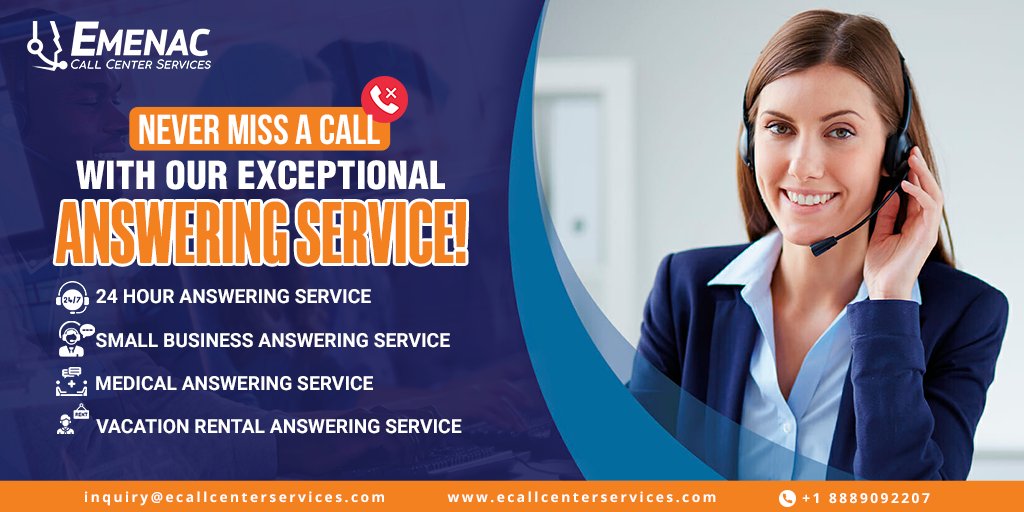 EmenacCCS's tweet image. Never miss a call with our 24/7 answering service! Ideal for businesses, medical practices, and vacation rental we provide reliable.😇

🌐 shorturl.at/KGYGB
.
.
#ECallCenterServices #AnsweringService #24HourSupport #CustomerSatisfaction #BusinessSolutions #CallCenter