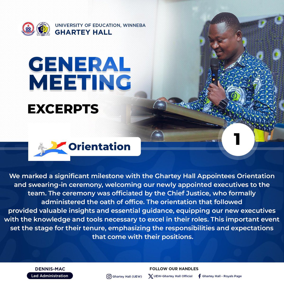 Excerpts from first General meeting