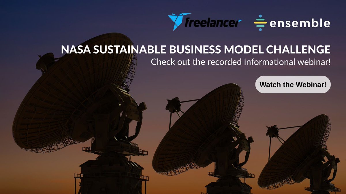 Entrepreneurs, researchers &amp; innovators—learn how to build business models with NASA Earth science data! This recorded webinar covers challenge goals, rules, prizes &amp; how to use <a href="/NASA/">NASA</a> datasets. Watch now: youtube.com/watch?v=AjfYjK…

@Freelancer