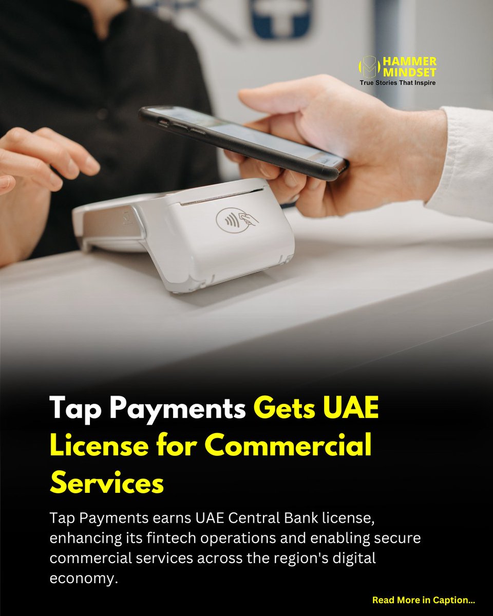 Hammer_Mindset's tweet image. Tap Payments just got licensed by the UAE Central Bank! A huge step for fintech in the region. 
Seamless, secure payments for SMEs and e-com on the way.
Read more: hammermindset.com
#TapPayments #FintechUAE #UAEBusiness #DigitalPayments