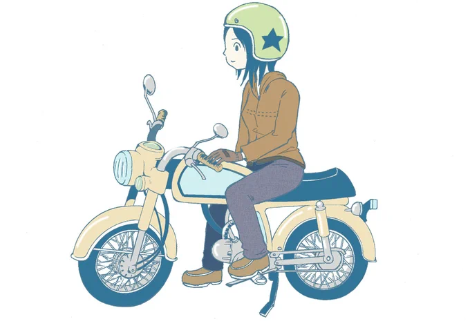 今日って原付の日なのかあ これはCD50をモデルに描きました ベンリイちゃんです #原付の日