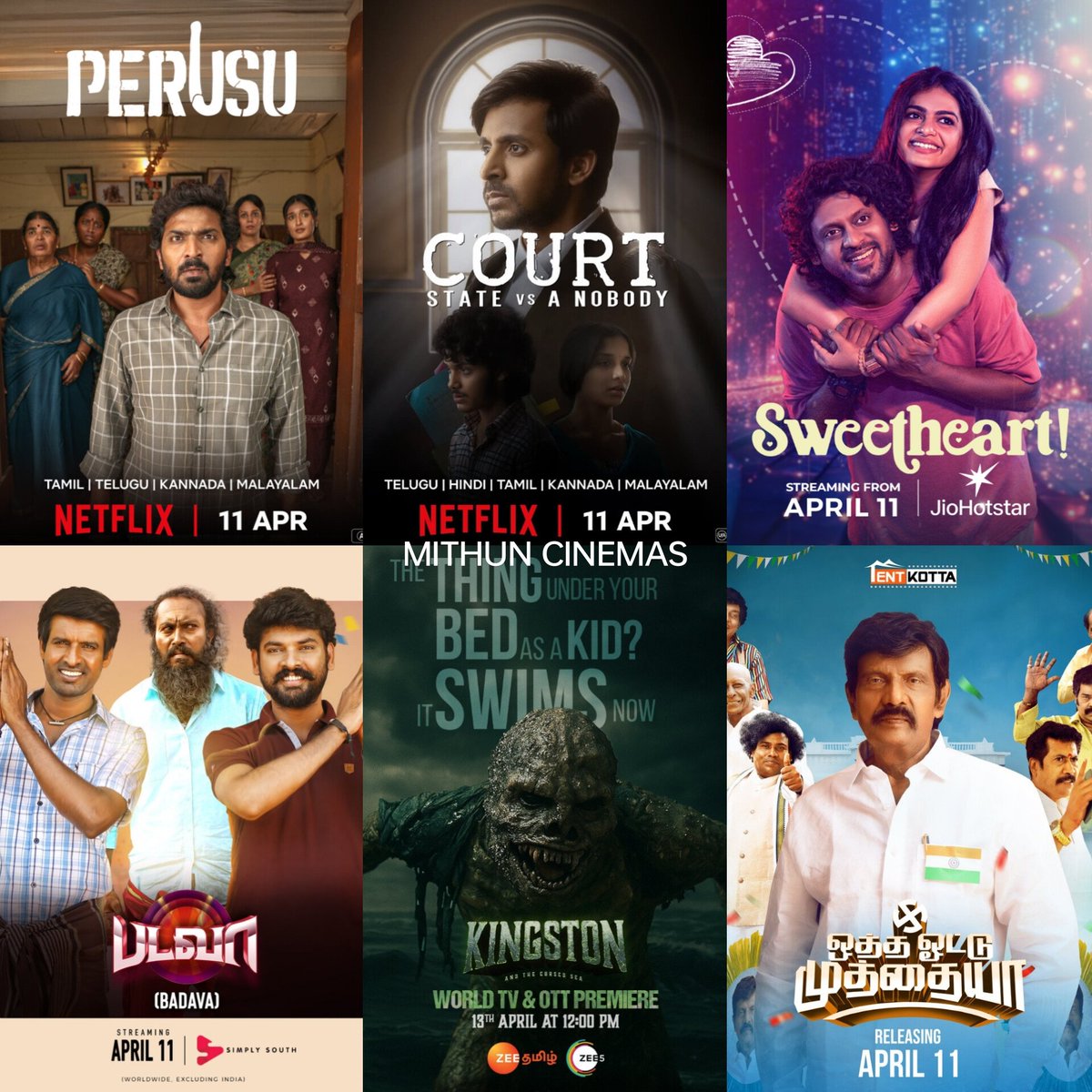 buckybalaji's tweet photo. 𝐀𝐰𝐞𝐬𝐨𝐦𝐞 𝐖𝐞𝐞𝐤 𝐋𝐨𝐚𝐝𝐢𝐧𝐠 🤩

𝐓𝐚𝐦𝐢𝐥
#Perusu

#SweetHeart

#Kingston
 
#OthaVotuMuthaiya

#Badava 

𝐓𝐞𝐥𝐮𝐠𝐮
#Court:State vs Nobody 

#TukTuk

𝐌𝐚𝐥𝐚𝐲𝐚𝐥𝐚𝐦
#PravinkooduShappu

#Painkili

#Daveed

𝐇𝐢𝐧𝐝𝐢
#Chhorii2

#TheLegendOfHanuman : Season 6 https://t.co/xWwVPxrMto