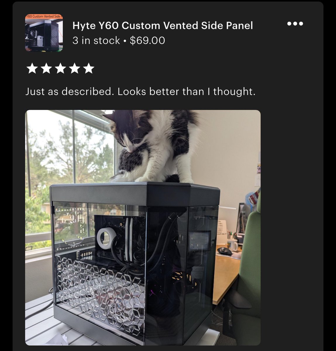 JakefaceCustoms (@jakefacecustoms) on Twitter photo Another great example sent in by a customer. This is my Hyte Y60 custom vented side panel. This one is lines cubed design, clear color. Installs just like the stock panel and improves airflow. Link in bio or google jakefacecustoms. Another great example sent in by a customer. This is my Hyte Y60 custom vented side panel. This one is lines cubed design, clear color. Installs just like the stock panel and improves airflow. Link in bio or google jakefacecustoms.