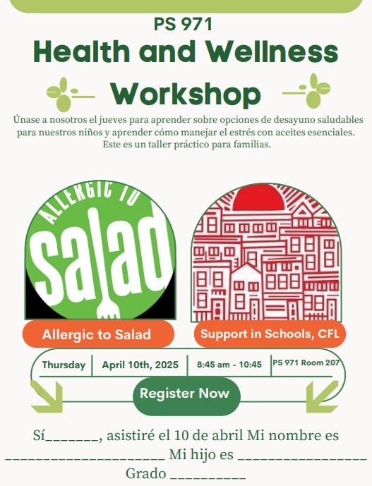 PS971's tweet photo. Health & Wellness Workshop Alert! ๐ข Learn how to manage stress with essential oils in a hands-on session for families. Join us Thursday, April 10th at 8:45-10:45 AM. More details to come! #FamilyWorkshop #HealthAndWellnessNYC #PS971
@pretto_david
@20_doe
@District20PreK https://t.co/q32wjPG1BB