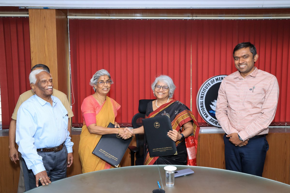 NIMHANS_BLR's tweet photo. ‘NIMHANS-VMS Gruha’, a pioneering initiative by the Geriatric Psychiatry Unit at #NIMHANS, launched with philanthropic support from Padma Shri Prof. C R Chandrasekhar &amp; Prof. Srikala Bharath.  MOU signed, marking a step Towards advancing mental health care for elderly https://t.co/sK5M6BA7tZ