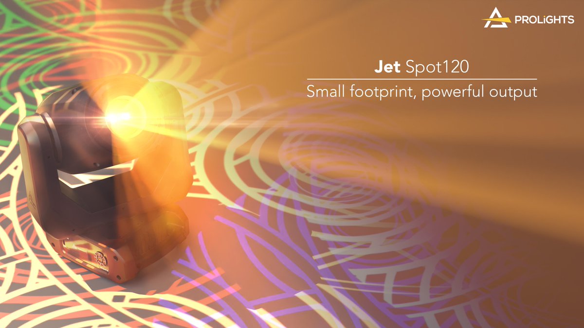 🚀 Introducing #JetSpot120 from #PROLIGHTS – the ultra-compact moving head spotlight!
- 120W LED engine, 5,600 lumens 
- Motorized zoom 9°–46° 
- 8-color wheel, rotating &amp; static gobos, prism &amp; frost 
- Lightweight 13 kg

🔗 Learn more: prolights.it/product/jetspo…