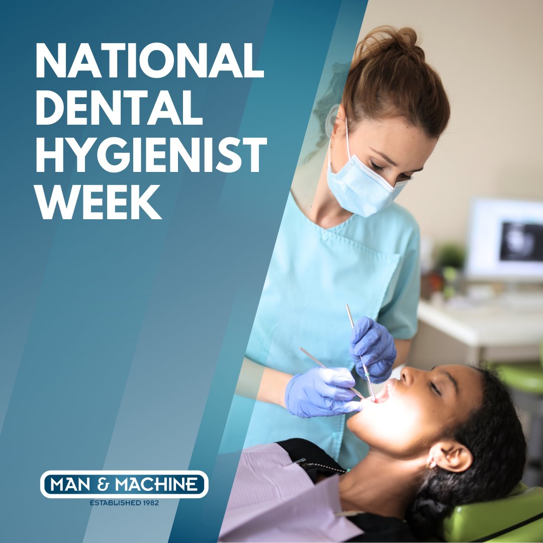 ManAndMachineCo's tweet image. It's Dental Hygienist Week and we're giving a big shoutout to the amazing professionals who help keep our smiles healthy and bright. 🦷💙 Tag your favorite hygienist and show them some love! #manandmachine #washablekeyboards #keyboardbarriers #dentalkeyboards