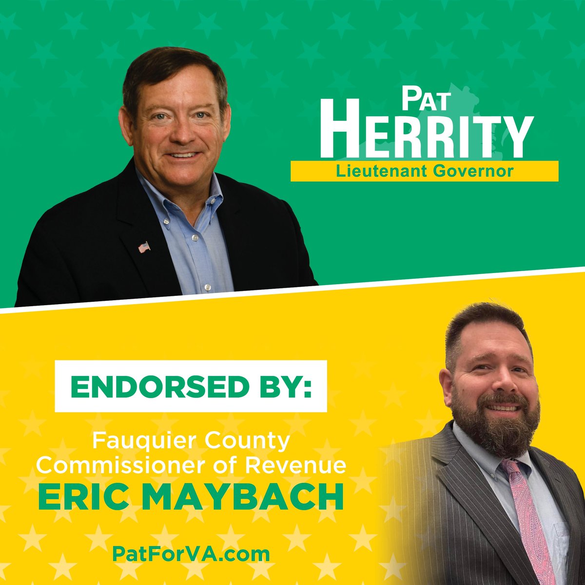 PatHerrityVA's tweet image. Honored to be endorsed by Fauquier County Commissioner @EricMaybach!