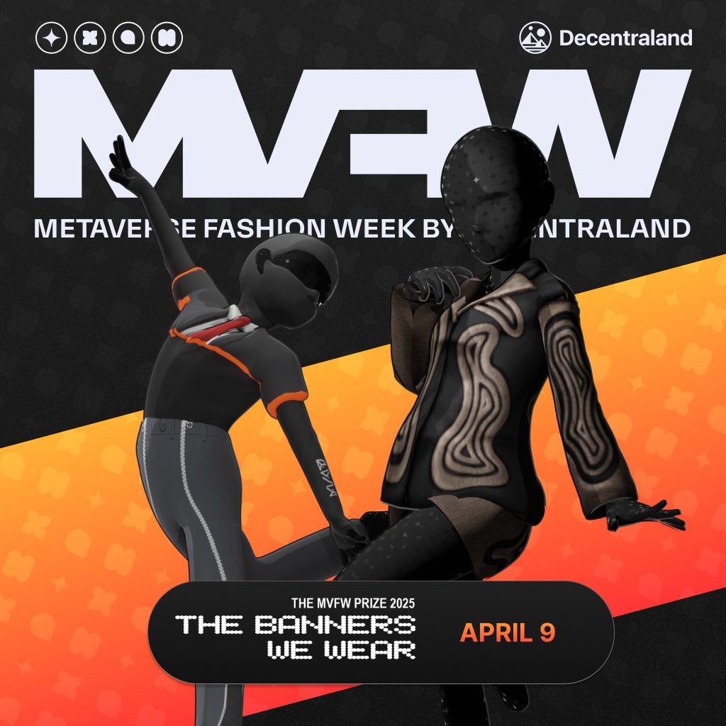 decentraland's tweet photo. It begins 🔥

Metaverse Fashion Week kicks off today! 

Here's what's going down on Day 1 ✨ https://t.co/ArKc1o1O12