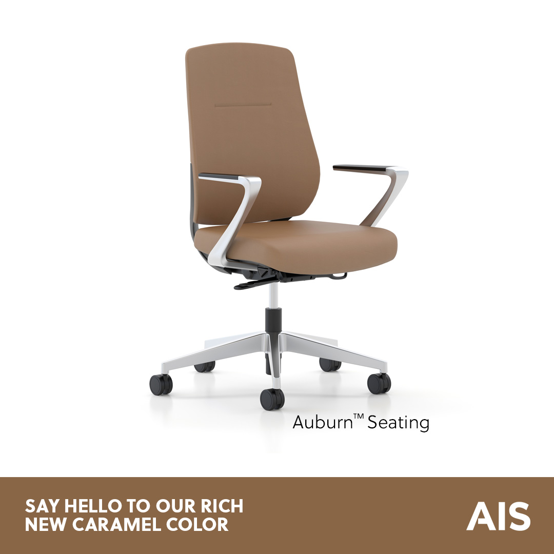 Elevate your office or board room with Auburn seating! Now available in delicious caramel.

Auburn offers simplicity &amp; a minimalist profile that’s stunning from every angle.

ais-inc.com/products/auburn

Ships in just 3 days through Express Seating.

#AISOfficeFurniture #TaskSeating