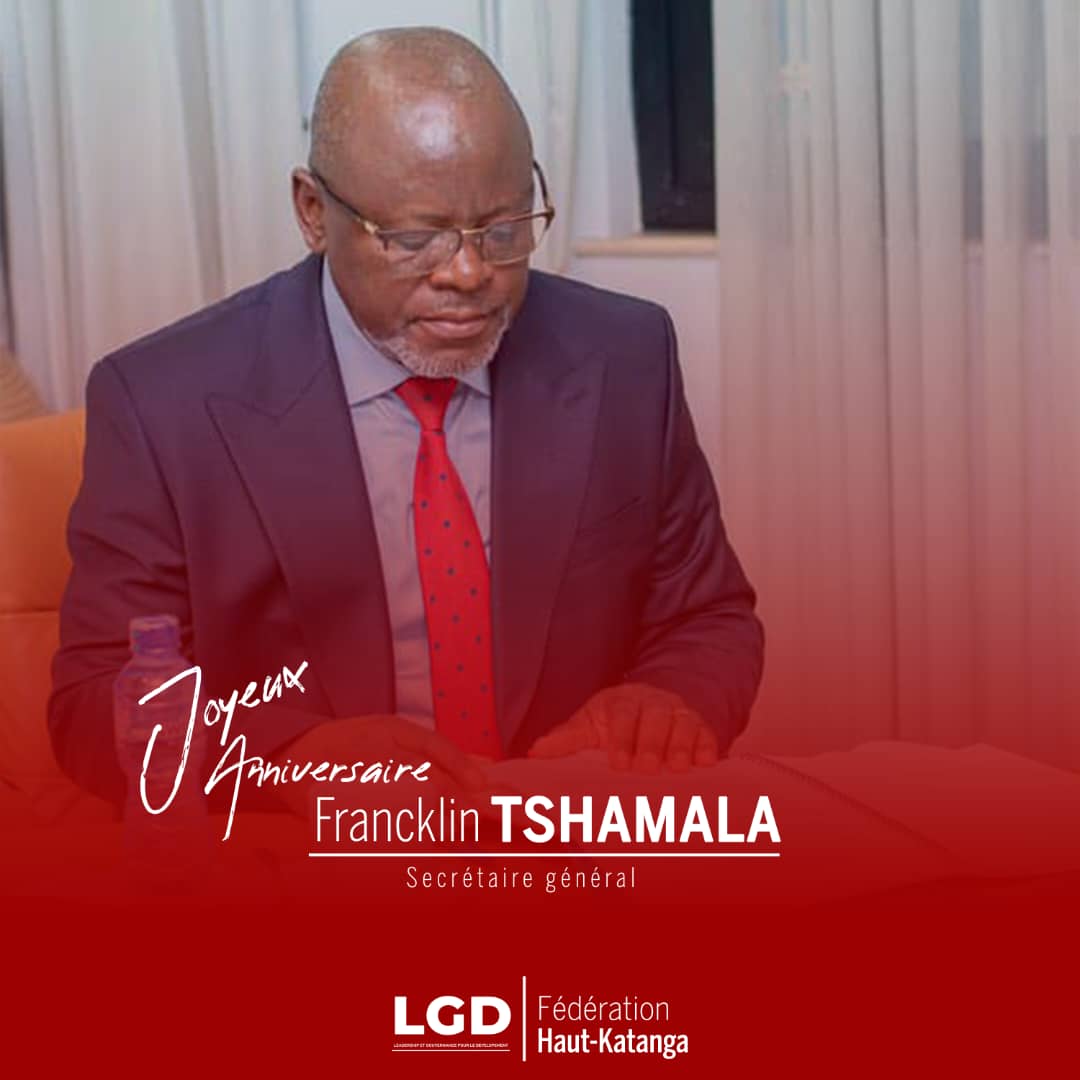 Le Comité Urbain du <a href="/LGD_RDC/">LGD</a> de la ville de L'shi, souhaite ses voeux de vitalité et de bonne santé au Camarade Sécretaire Général <a href="/tshiamanyiku/">Tshiamala Franklin</a>. Votre engagement pour le bien-être du peuple congolais et celui de notre cher parti, continue à nous inspirer.
