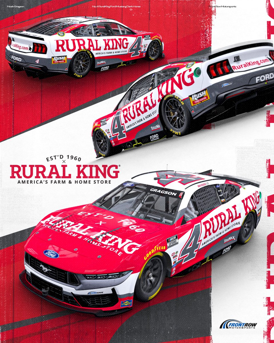 Front Row Motorsports (@team_frm) on Twitter photo America’s Farm & Home Store 🤝 the No. 4 team.
We’re excited to have <a href="/ruralkingsupply/">Rural King</a> on board the No. 4 of @noahgragson for multiple races, starting this weekend at @itsbristolbaby. America’s Farm & Home Store 🤝 the No. 4 team.
We’re excited to have <a href="/ruralkingsupply/">Rural King</a> on board the No. 4 of @noahgragson for multiple races, starting this weekend at @itsbristolbaby.