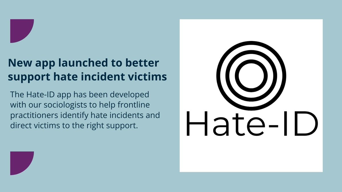 Durham University (@durham_uni) on Twitter photo By streamlining the reporting process and signposting to tailored support, the Hate-ID app ensures victims in the <a href="/NorthumbriaOPCC/">Susan Dungworth - Northumbria PCC</a> region are heard and helped more effectively. 👉 brnw.ch/21wRSQv
<a href="/DurhamSociology/">Durham Sociology</a> <a href="/ConnectedVoice_/">Connected Voice</a> <a href="/NorthumbriaUni/">Northumbria Uni</a>
#DUresearch By streamlining the reporting process and signposting to tailored support, the Hate-ID app ensures victims in the <a href="/NorthumbriaOPCC/">Susan Dungworth - Northumbria PCC</a> region are heard and helped more effectively. 👉 brnw.ch/21wRSQv
<a href="/DurhamSociology/">Durham Sociology</a> <a href="/ConnectedVoice_/">Connected Voice</a> <a href="/NorthumbriaUni/">Northumbria Uni</a>
#DUresearch