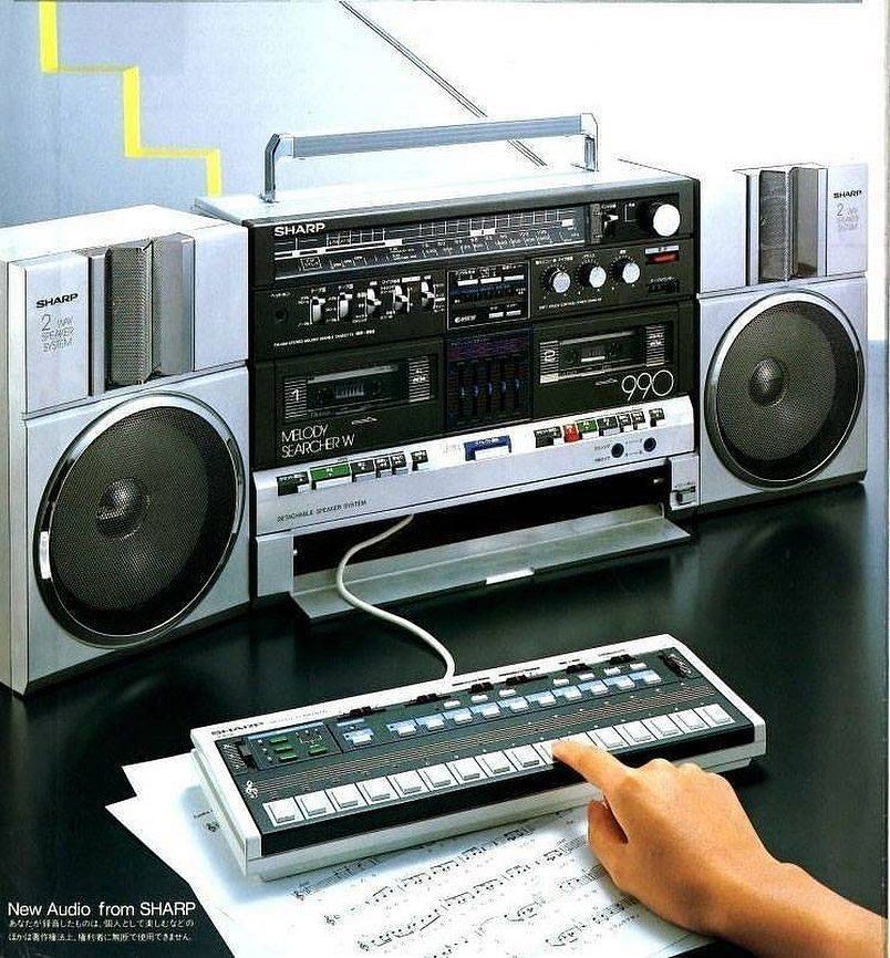 Sharp MR990 Synth Boomboxwith a pull-out "Melody Computer" (1985)