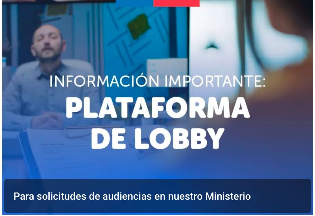 Les informamos a quienes necesitan solicitar audiencia a través de la Ley del Lobby, como <a href="/MinisterioBBNN/">Bienes Nacionales</a>   hemos dispuesto de un formulario de solicitud.
Acceder directamente al formulario tinyurl.com/4h3n3c2e o también a través de nuestra página web  bienesnacionales.cl