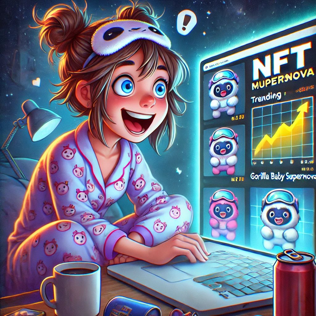 CryptoFreya88's tweet image. Me: No more NFTs this week.
Also me at 2:47AM: Buys “Gorilla Baby Supernova” because the eyes blink. 🤣🤣🤣
#NFTAddict #DigitalArtIsLife #DegensUnite