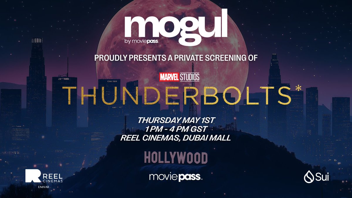 This <a href="/Token2049/">TOKEN2049</a>, film goes onchain.

Mogul – the fantasy league for Hollywood – presents The Mogul Premiere, powered by <a href="/MoviePass/">MoviePass</a> and <a href="/Suinetwork/">Sui</a>

An exclusive matinee of Marvel’s “Thunderbolts”

Built for crypto cinema aficionados.