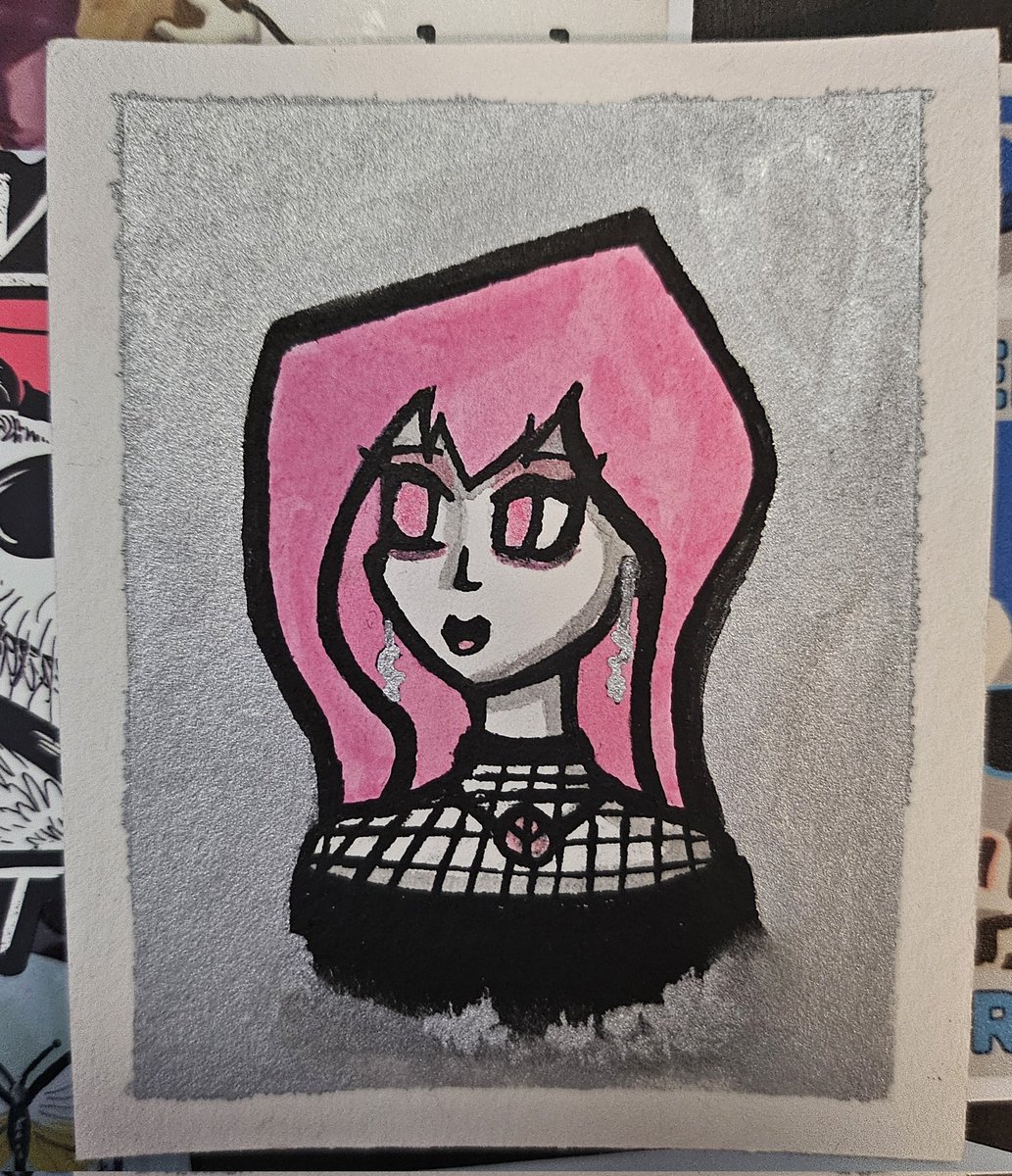 AtTheBleach's tweet photo. I never thought to use silver as a background color, but I love it
#artwork #art #watercolor #oc #ocart #traditionalart #illustration #painting #ArtistOnTwitter #artist #paint #myart #ArtistOnX #cartoon #CartoonArt #characterdesign #doodle #drawingart #drawing https://t.co/ZcOIjPLAkB
