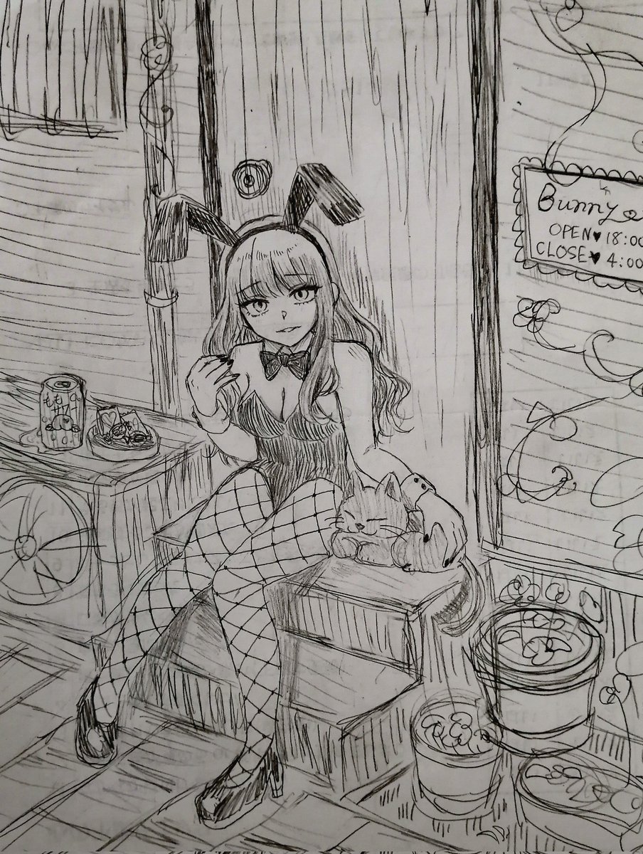 路地裏バニーガール 
#イラスト