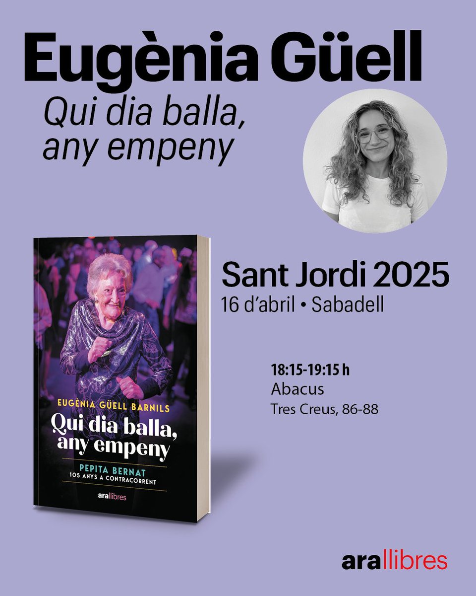 ✍️🏻 <a href="/eugeniaguell/">Eugènia Güell Barnils</a> signarà a Sabadell.
