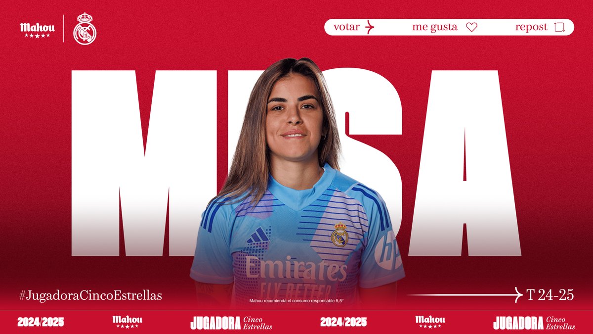 RT o MG si crees que <a href="/marisabelrr1/">M1SA</a> ha sido la #JugadoraCincoEstrellas del <a href="/realmadridfem/">Real Madrid C.F.</a> en marzo. (2/6)