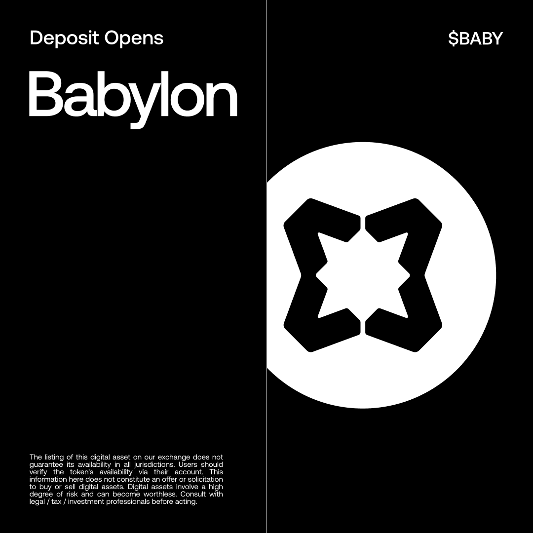 okx's tweet photo. 📢 #NewListing 

#OKX will list $BABY @babylonlabs_io!

🟢 $BABY/USDT Spot trading will begin at 10:00 AM on Apr 10 (UTC)

More: https://t.co/ulRFvkl8it https://t.co/dJseiX9BQp