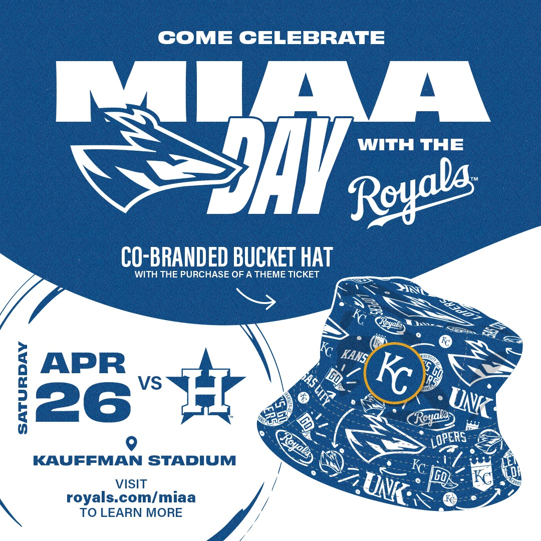 ⚾️Head to Kansas City with fellow Lopers for MIAA Day with the Royals on April 26!
🎟️Game tickets must be purchased online to get special pricing and a Royals–UNK branded bucket hat. fevo-enterprise.com/event/UNKNight