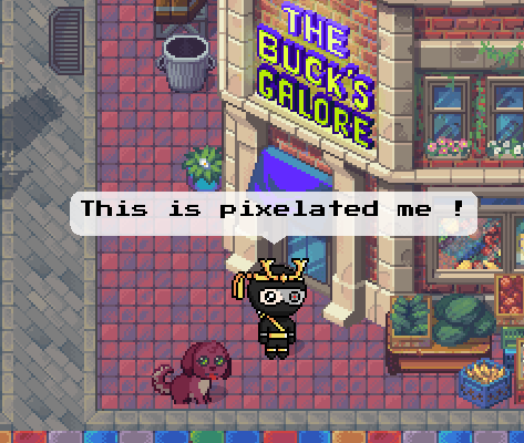 This is me :                                          This is pixelated me ! 

<a href="/pixels_online/">Pixels</a>  #PixelatedMe #PixelsCreator