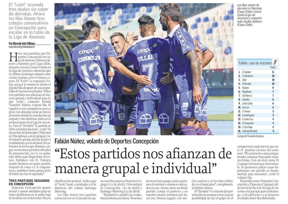 📰 La prensa local abordó el presente deportivo y próximos desafíos de Deportes Concepción en el Campeonato de Ascenso 2025.

#EsoQueNosUne 💜