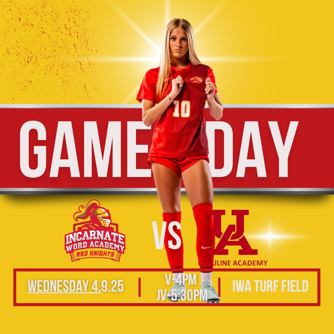 ❤️💛 Game Day ❤️💛
 
🆚 Ursuline Academy
📍 IWA Turf Field
🕕 4:00 pm (JV plays @ 5:30p)
📺 mshsaa.tv/?B=2312610