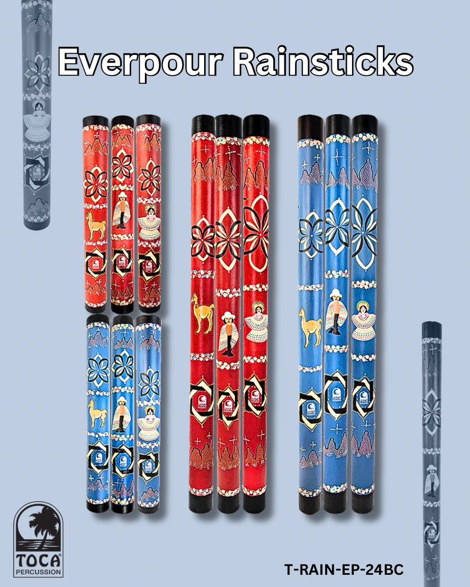 tocaperc's tweet photo. Toca Everpour Rainsticks
Everpour Rainsticks are a groundbreaking collection inspired by the rich cultural heritage of Chile.
β’24β and 48β lengths
#tocapercussion #everpourseries #rainstick #heritage #somosfamilia #justplay #handpainted #percussionists #educators https://t.co/XoLRS7Khdk
