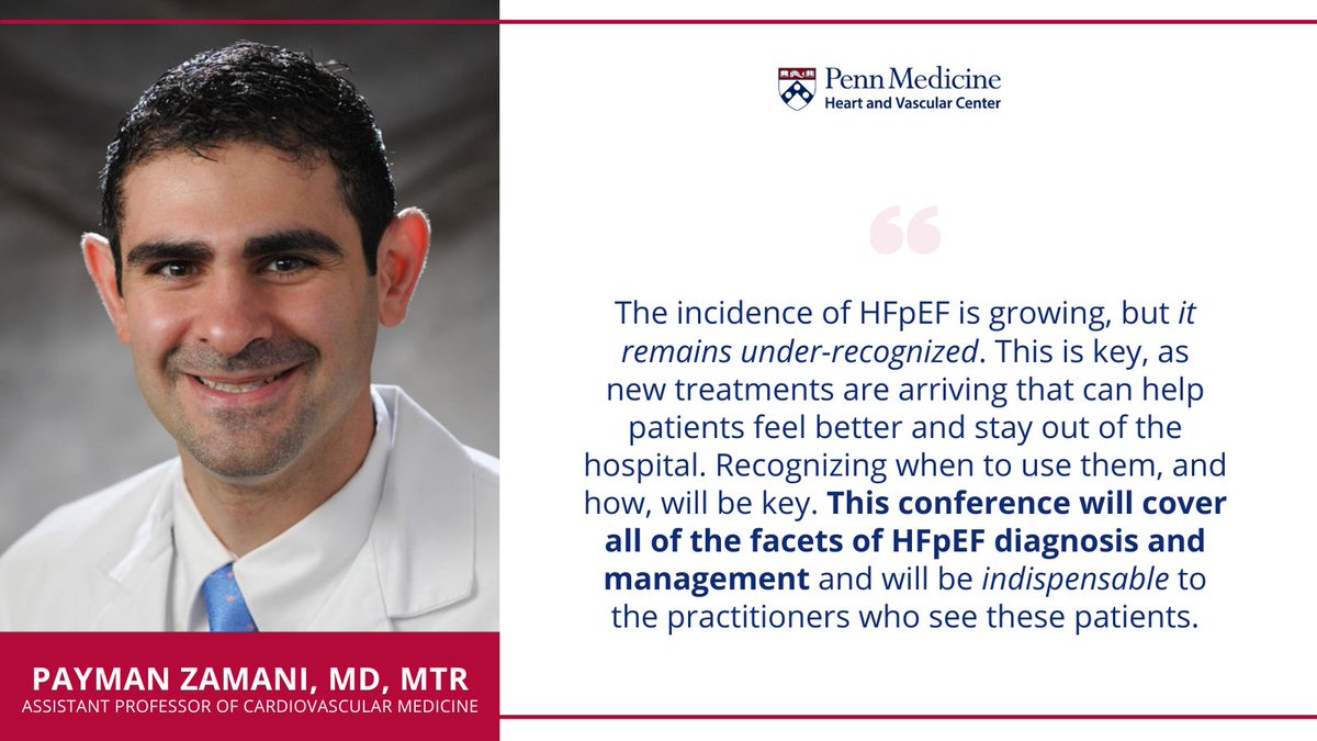 Penn Cardiology (@penncardiology) on Twitter photo The <a href="/PennMedicine/">Penn Medicine</a> #HFpEF Symposium is in ONE MONTH!
Save your spot ➡️ spr.ly/6019FHujP
#CME #HeartFailure #HeartFailureCME #Cardiology #PaymanZamaniMD The <a href="/PennMedicine/">Penn Medicine</a> #HFpEF Symposium is in ONE MONTH!
Save your spot ➡️ spr.ly/6019FHujP
#CME #HeartFailure #HeartFailureCME #Cardiology #PaymanZamaniMD