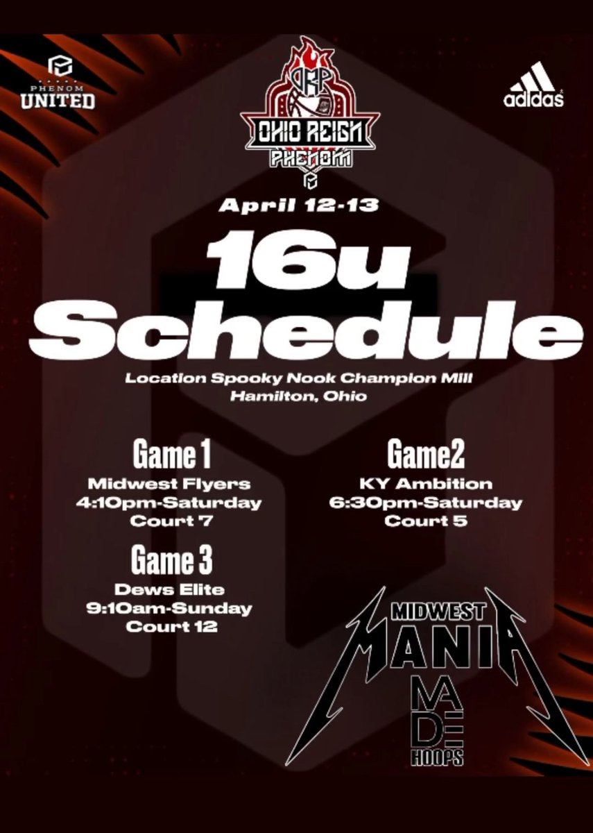 RyOlson12's tweet photo. My schedule for this weekend at Midwest mania made hoops looking forward to a great weekend 

@Csdunlapnba @KevinMoses38 @ExpoRecruits @ExpoHoops @PrepHoopsOH @Ohio_Basketball https://t.co/N8dMsYrS4f